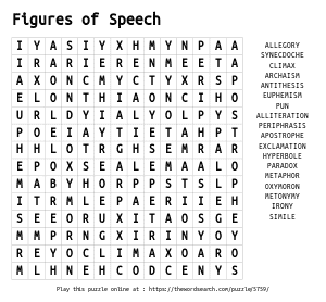 Word Search on Figures of Speech