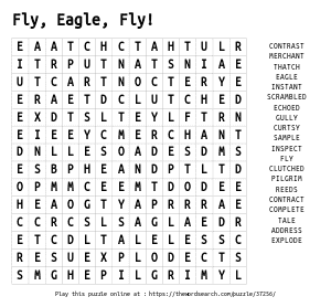 Word Search on Fly, Eagle, Fly!