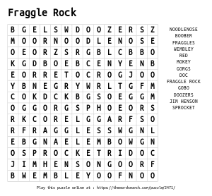 Word Search on Fraggle Rock