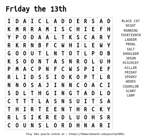 Word Search on Friday the 13th