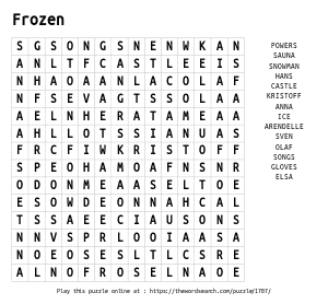Word Search on Frozen