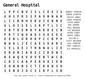 Word Search on General Hospital