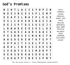 Word Search on God's Promises