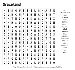 Word Search on Graceland