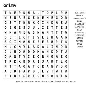 Word Search on Grimm