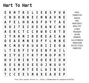 Word Search on Hart To Hart