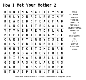 Word Search on How I Met Your Mother 2