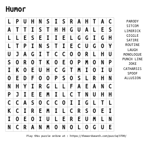 Word Search on Humor
