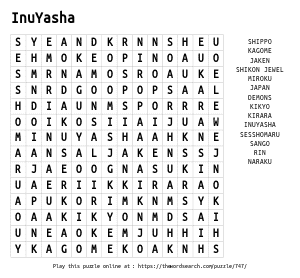 Word Search on InuYasha