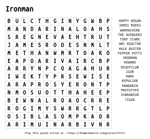 Word Search on Ironman