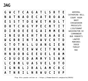 Word Search on JAG