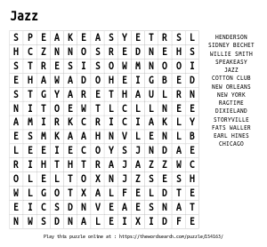 Word Search on Jazz