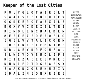 Word Search on Keeper of the Lost Cities