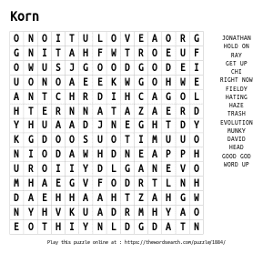 Word Search on Korn