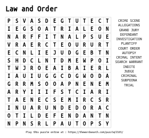 Word Search on Law and Order