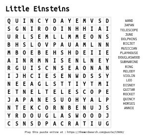 Word Search on Little Einsteins