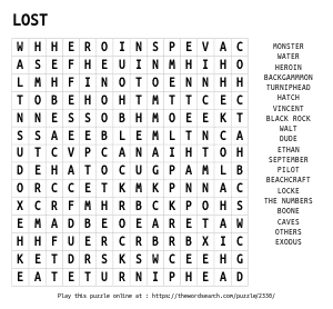 Word Search on LOST
