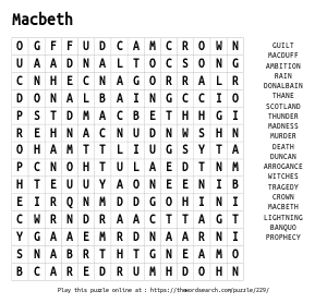 Word Search on Macbeth