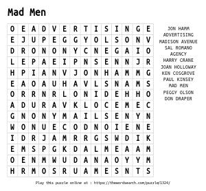 Word Search on Mad Men