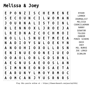 Word Search on Melissa & Joey
