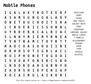 Word Search on Mobile Phones