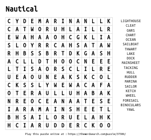 Word Search on Nautical 