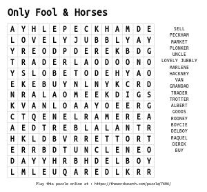 Word Search on Only Fool & Horses