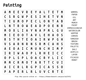 Word Search on Painting