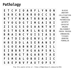 Word Search on Pathology