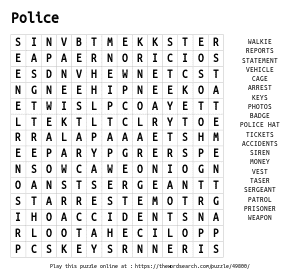 Word Search on Police