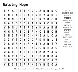 Word Search on Raising Hope