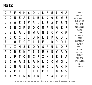 Word Search on Rats