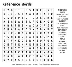 Word Search on Reference Words
