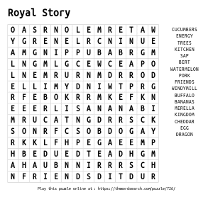 Word Search on Royal Story
