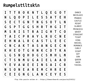 Word Search on Rumpelstiltskin