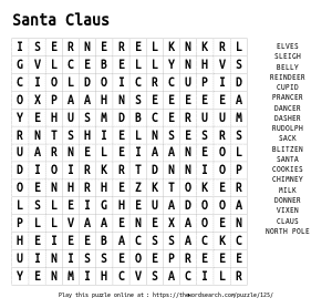 christmas word search