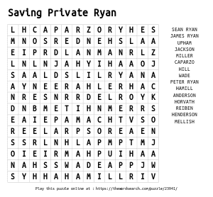 Word Search on Saving Private Ryan