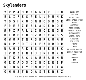 Word Search on Skylanders