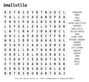 Word Search on Smallville