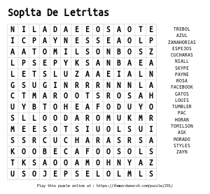 Word Search on Sopita De Letritas