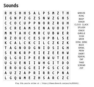 Word Search on Sounds