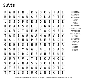 Word Search on Suits