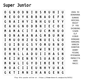 Word Search on Super Junior