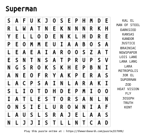 Word Search on Superman