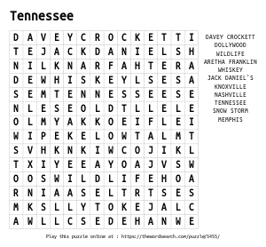 Word Search on Tennessee
