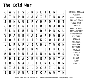 Word Search on The Cold War