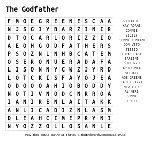 Word Search on The Godfather