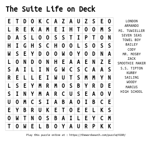 Word Search on The Suite Life on Deck
