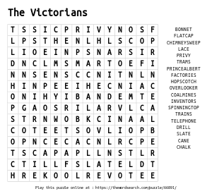Word Search on The Victorians