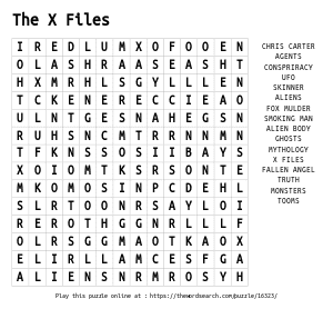 Word Search on The X Files